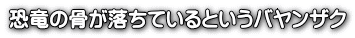 恐竜の骨が落ちているというバヤンザク