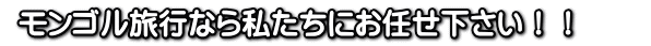  モンゴル旅行なら私たちにお任せ下さい！！　　
